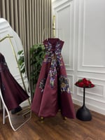 فستان سهره ميد عودي مطرز