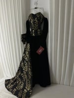 فستان اسود مخمل جوخ