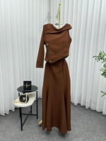 فستان ناعم لونين الموكا موس فخم