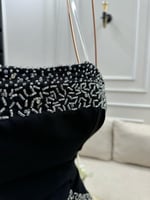 فستان سهره اسود وابيض فخم جدا