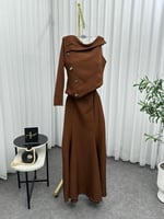 فستان ناعم لونين الموكا موس فخم