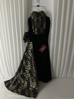 فستان اسود مخمل جوخ