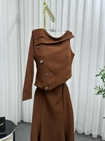 فستان ناعم لونين الموكا موس فخم