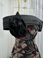 فستان سهره اسود تطريز ترتر راقي