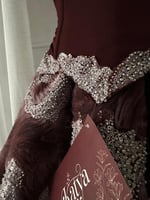 فستان سهره عنابي