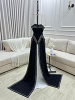 فستان سهره اسود وابيض فخم جدا