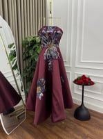 فستان سهره ميد عودي مطرز