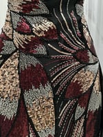 فستان سهره اسود تطريز ترتر راقي