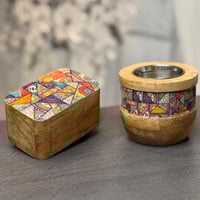 مبخرة مع صندوق صغير ديكور خزفي