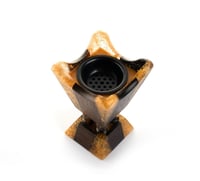 مبخرة رزين بني محروق مطعم بالذهب