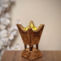 مبخرة خشب طبيعي نحت يدوي غامق