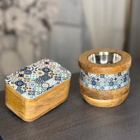 مبخرة مع صندوق صغير ديكور خزفي