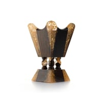 مبخرة رزين بني محروق مطعم بالذهب