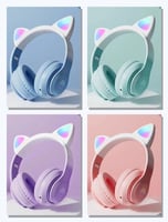 سماعة رأس لاسلكية للأطفال CAT STN-28 PRO بإضاءة RG...