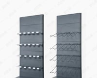 رفوف سوبرماركت مخرم وسطي 100 سم بدون رفوف رصاصي