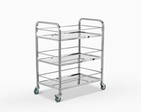 عربة تقديم وضيافة ستانلس ستيل فضي