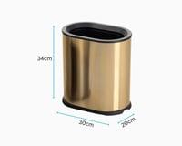 سلة مهملات طبقتين شكل بيضاوي استيل