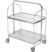 عربية تقديم زجاج 2 رف استيل TR004