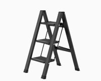 سلم المنيوم منزلي قابل للطي اسود