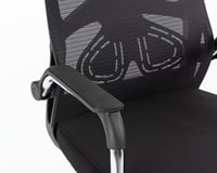 كرسي انتظار مكتبي ثابت شبك اسود