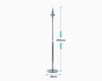 عمود سارية متحرك فضي بدون علم