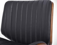 كرسي بار جلد خشب ظهر مُغلق