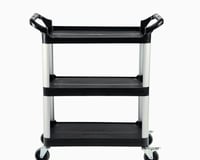 عربة تقديم بلاستيك أسود