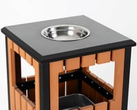 طفاية سجائر و سلة نفايات خشبية خارجية