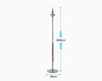 عمود سارية متحرك فضي بدون علم