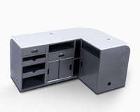 كاونتر كاشير رصاصي سطح رخام 170سم