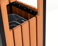 طفاية سجائر و سلة نفايات خشبية خارجية