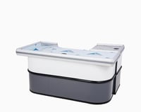 كاشير سوبر ماركت ابيض على رصاصي