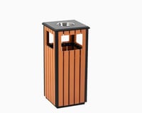 طفاية سجائر و سلة نفايات خشبية خارجية