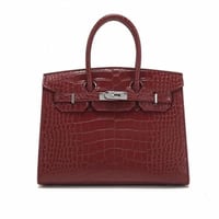 شنطة ايرميز بيركن باللون العنابي