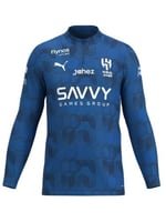 قميص الإحماء1/4 سحاب لنادي الهلال موسم ٢٥-٢٦ بالأز...