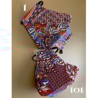 كمامة بعدة طبقات قماشية احمر وطوبي وازرق #24