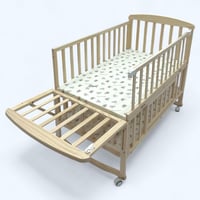 سرير خشب مع ناموسية بثلاث مستويات مقاس 110في60