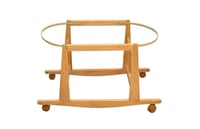 قاعدة ستاند خشبي لسلة موسى مع عجلات