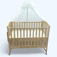 سرير خشب مع ناموسية بثلاث مستويات مقاس 110في60