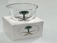 فنجان القهوة الشفاف بشعار السيفين والنخلة ( اليوم...