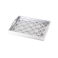 صينية تقديم خشب لون فضي