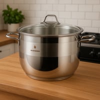 قدر طبخ سوفت استيل تركي غطاء زجاج مقاس 30 سم