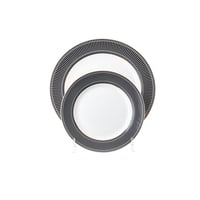 طقم سفرة بورسلين 22 قطعة أسود ذهبي