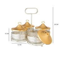 شيالة حلاوة رباعي معدن برجول فضي ذهبي