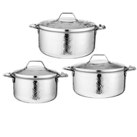 طقم حافظات طعام ستيل هندي 3 قطع ( 1-1.5-2.5 لتر )