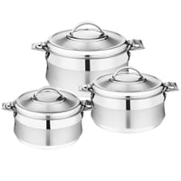 طقم حافظات طعام ستيل هندي 3 قطع ( 1.5-2.5-3.5 لتر...