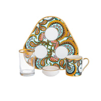 طقم تقديم قهوة تركي مكون من 4 قطع بألوان عصرية