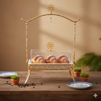 صحن تقديم بحامل من مجموعة المهرة مقاس وسط