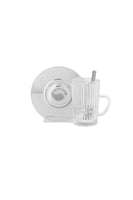 طقم شاي زجاج مع صحن ستيل 18 قطعة