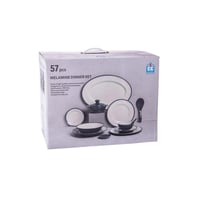 طقم عشاء ميلامين 57 قطعة 6 اشخاص لون كحلي